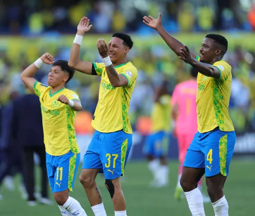 Mamelodi Sundowns players celebrating a goal