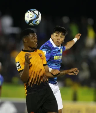 Marcelo Allende celebrates his goal against Polokwane City