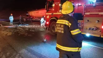 N12 Highway closed due to gas tanker fire