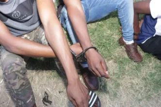 Police officers making an arrest