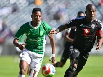 Orlando Pirates players celebrating a goal
