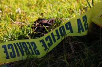 Police tape at a crime scene