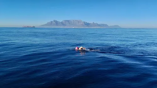 Karen Kennedy swimming in the Atlantic Ocean