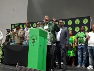 Jacob Zuma speaking at a rally