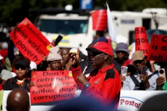 SA Post Office workers protesting in Pretoria