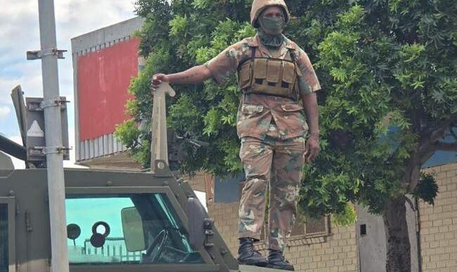 SANDF troops on patrol