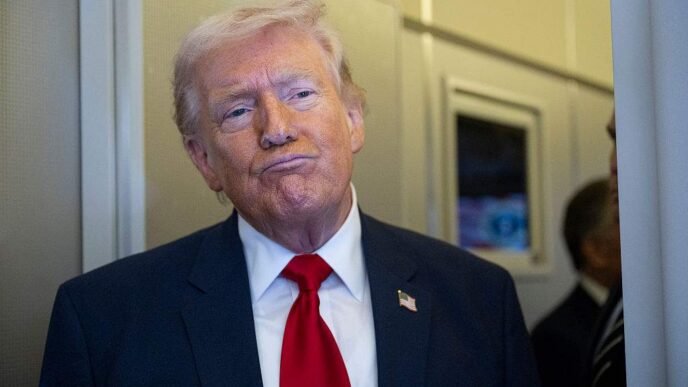 Donald Trump speaking at a press conference