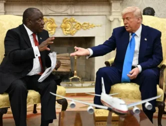 President Trump and President Ramaphosa meeting in the Oval Office