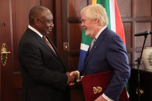 US Ambassador Leo Brent Bozell III meeting with President Cyril Ramaphosa