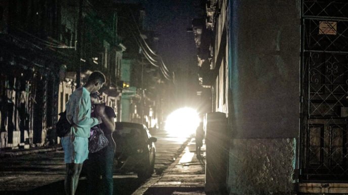 Cuban flag waving in the wind