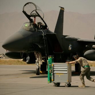 US F-15E Strike Eagle in flight