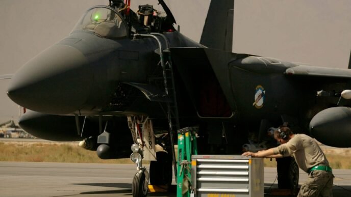US F-15E Strike Eagle in flight