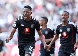 Orlando Pirates players celebrating their win