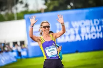 Gerda Steyn running in the Comrades Marathon