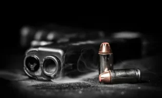 Police investigating a drive-by shooting scene