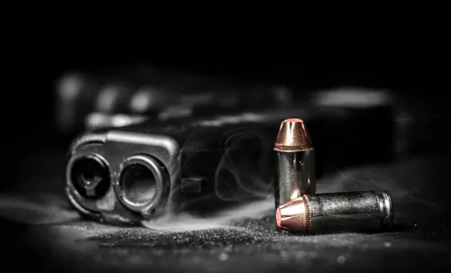 Police investigating a drive-by shooting scene