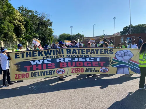 Durban residents protesting against budget and tariff increases