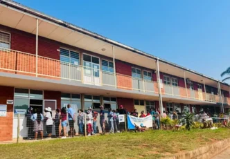 Voting station in a school