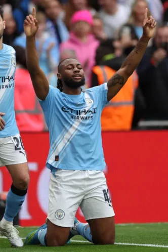 Antoine Semenyo celebrates after scoring the winning goal