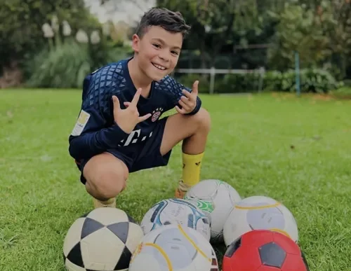 Luca Human-Marè with a football