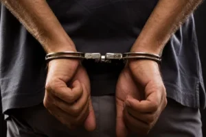 Police officers arresting suspects