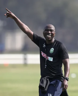 Hugo Broos and Bafana Bafana players in training
