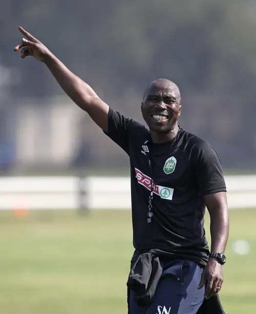 Hugo Broos and Bafana Bafana players in training