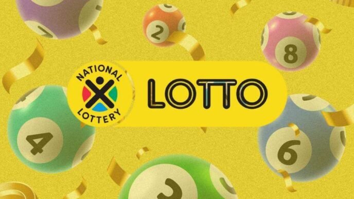 Lotto balls and tickets