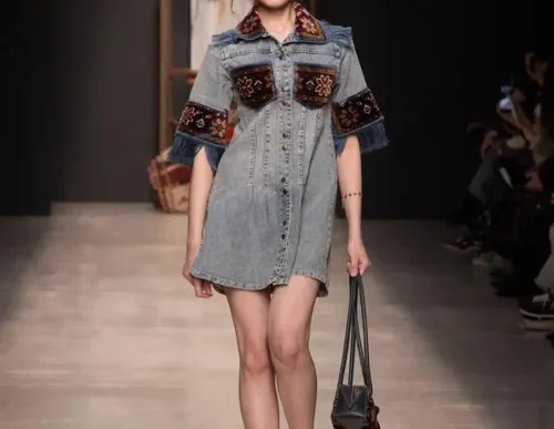 Model on the runway at MFW 2026