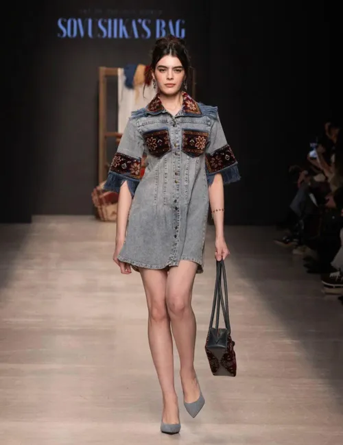 Model on the runway at MFW 2026
