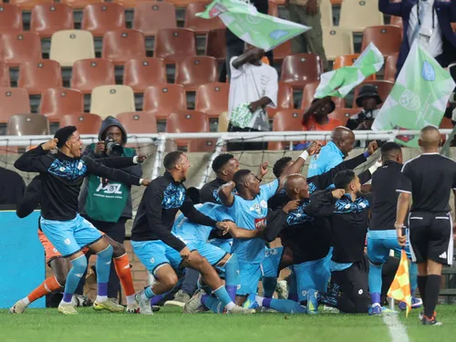 Durban City players celebrating their win