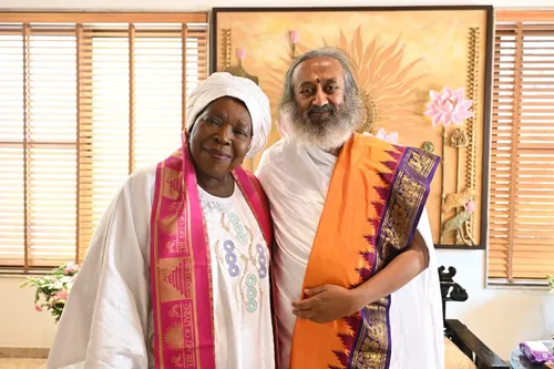 Dr Nkosazana Dlamini-Zuma with Sri Sri Ravi Shankar
