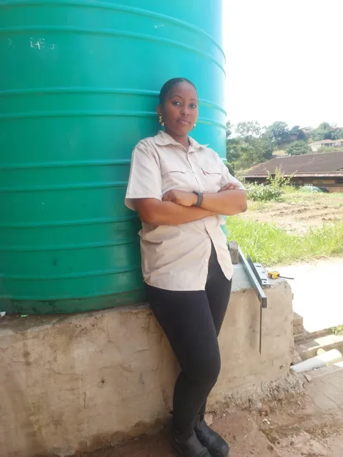 Anele Ndimande, a young plumber from Bonela