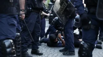 PSG fans celebrate in Paris