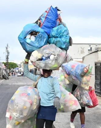 Waste pickers collecting recyclable materials in Dunoon