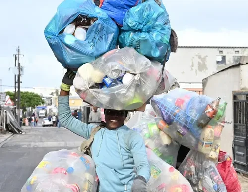 Waste pickers collecting recyclable materials in Dunoon