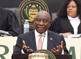 President Cyril Ramaphosa speaking at a conference