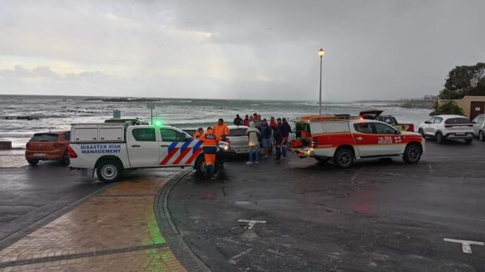 Man being rescued from riptide
