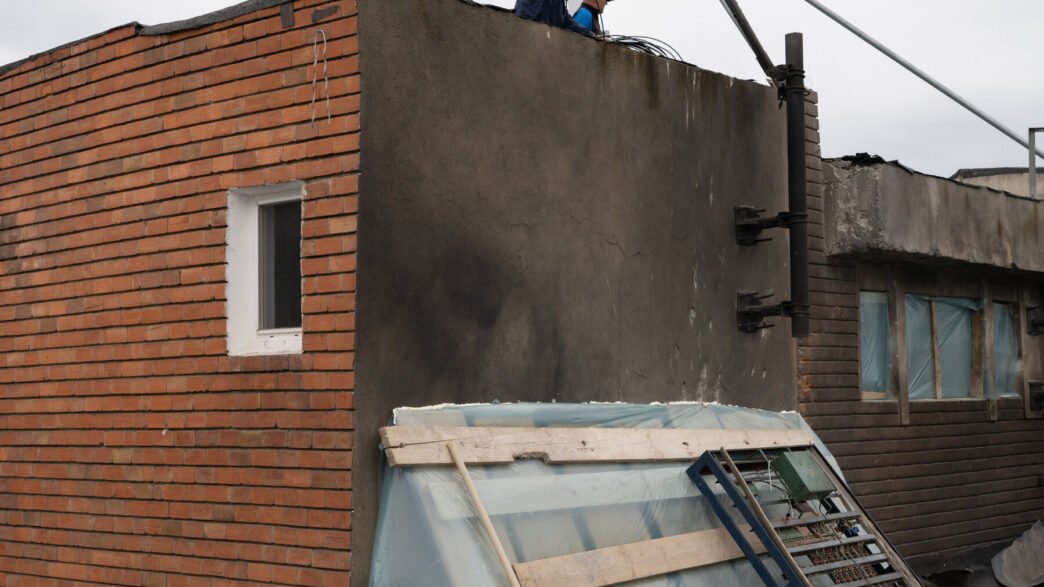 Drone crash in Romania apartment building