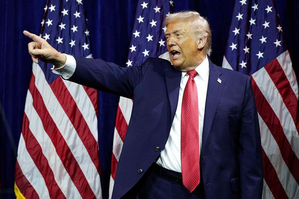Donald Trump speaking at a Republican rally