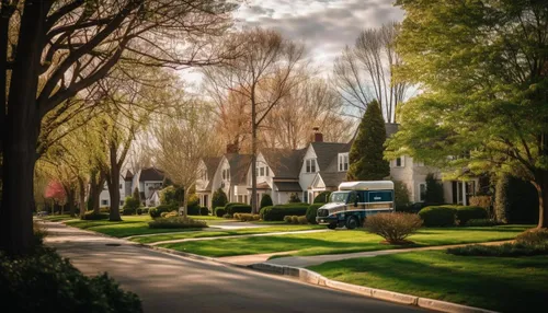 quiet suburban street with no visible security