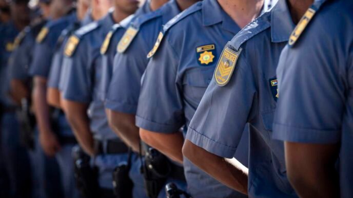 Western Cape police officers on patrol
