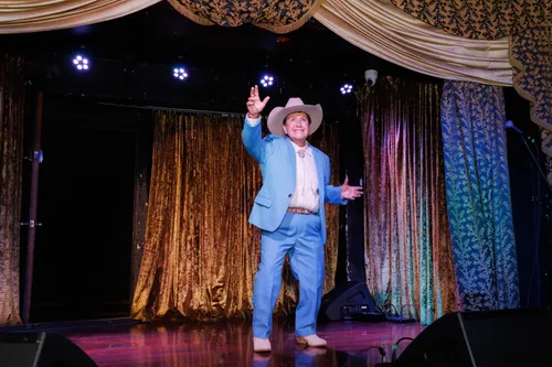 Elsie Saldaña performing on stage