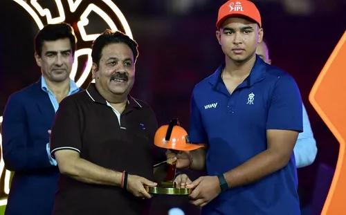 Vaibhav Sooryavanshi holding the Orange Cap award